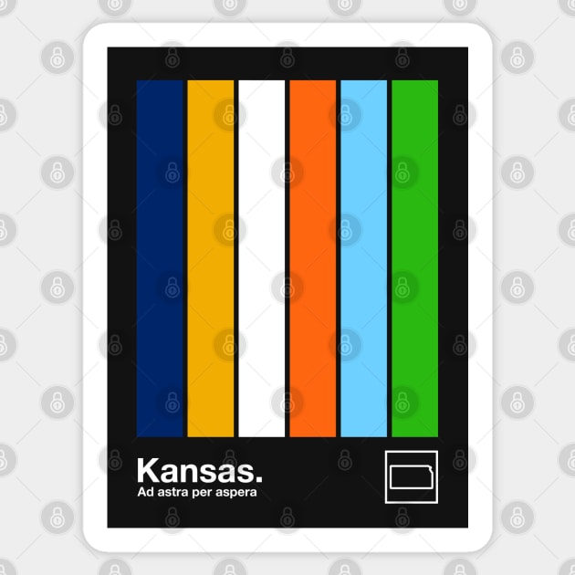 Kansas State Flag  // Original Minimalist Artwork Poster Design Sticker by DankFutura